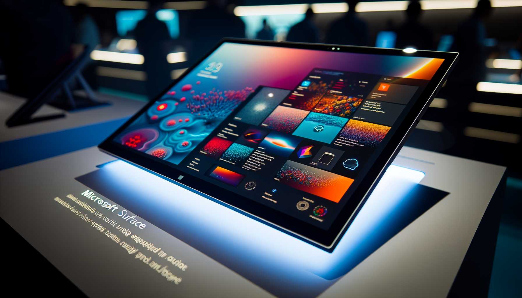 Microsoft Surface device with AI features on display