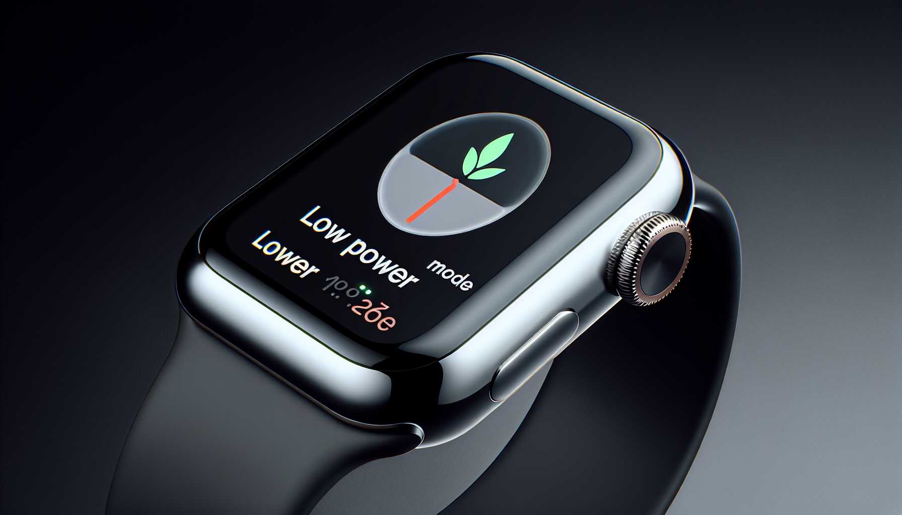 Apple Watch with Low Power Mode enabled on display