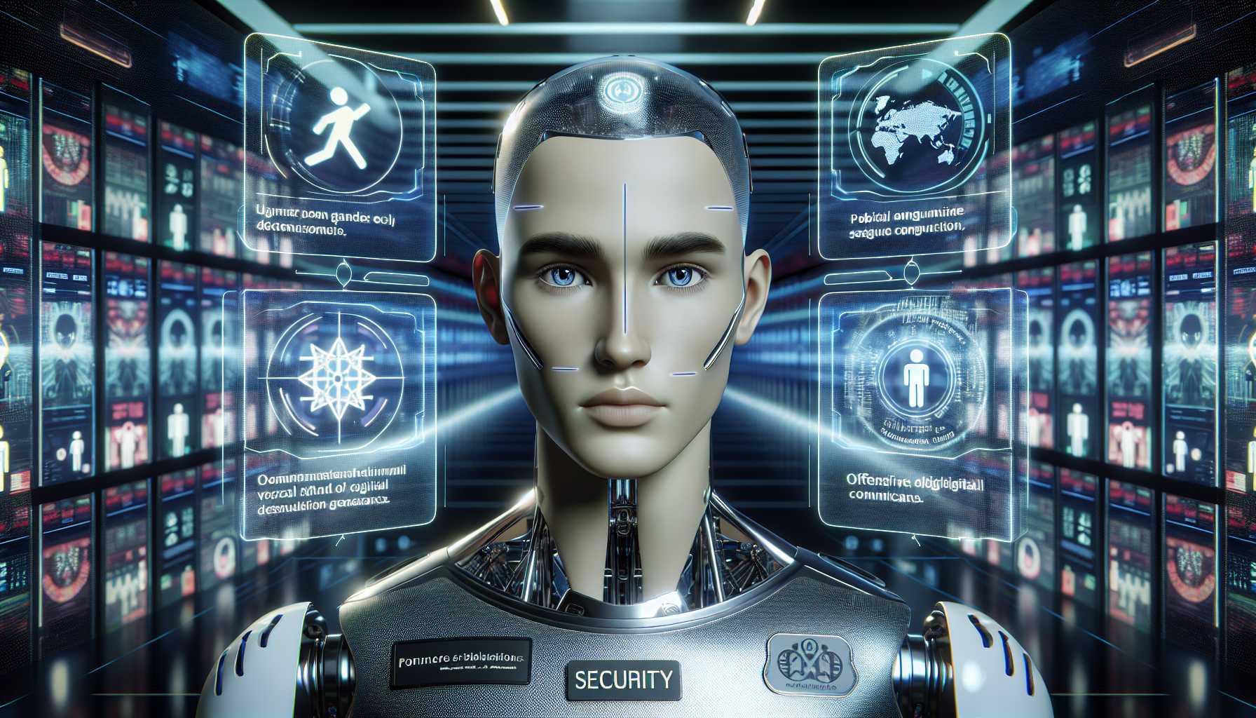 AI security guard monitoring offensive language in digital communications