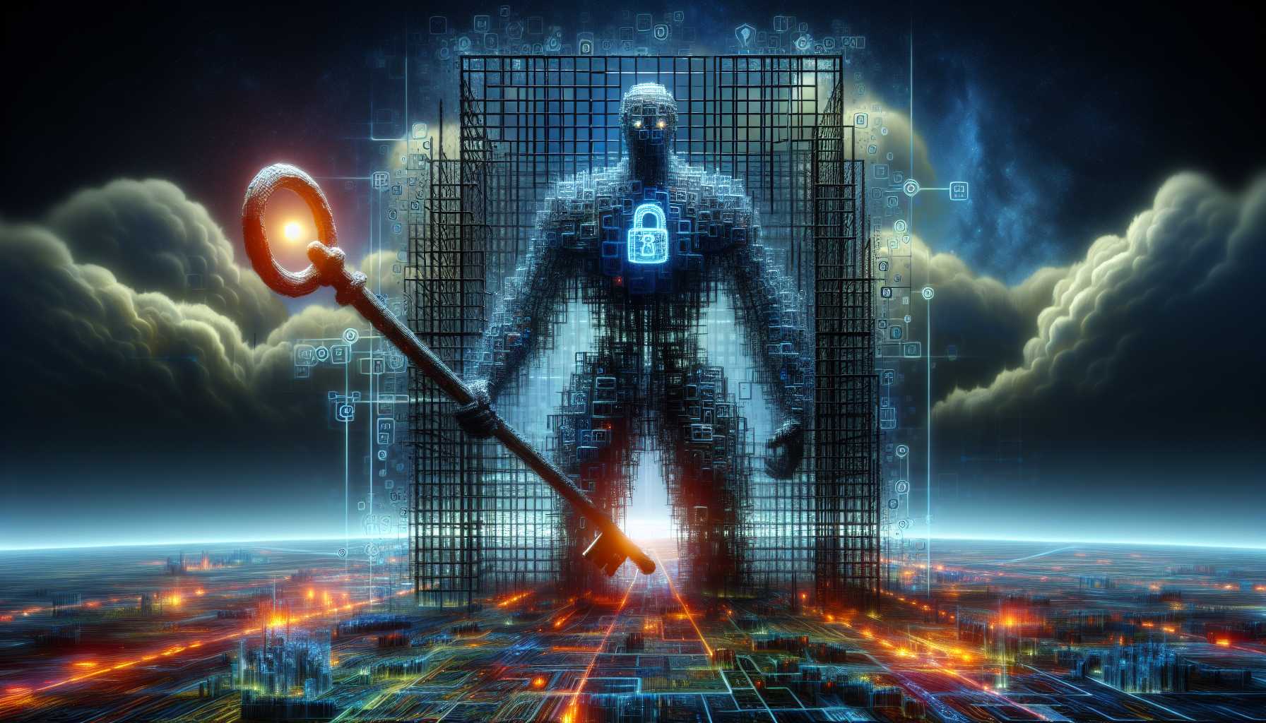 cybersecurity digital sentinel concept art