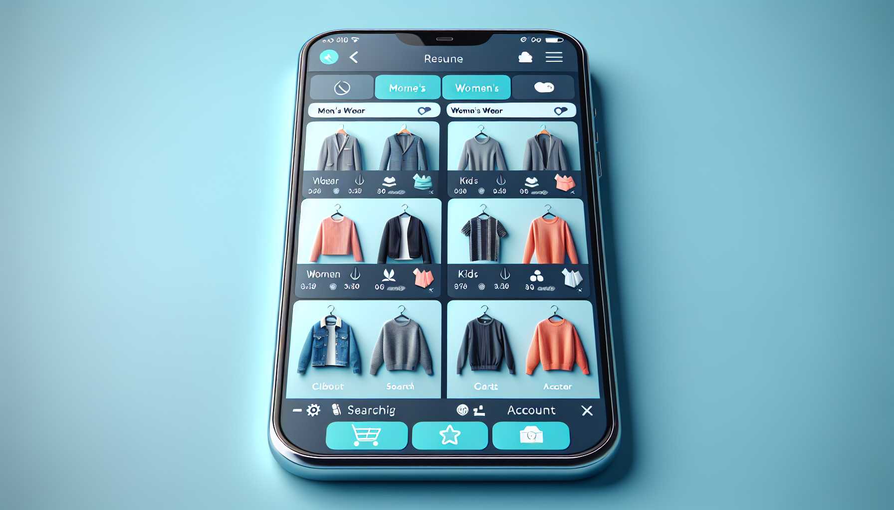 clothing resale app interface on a smartphone