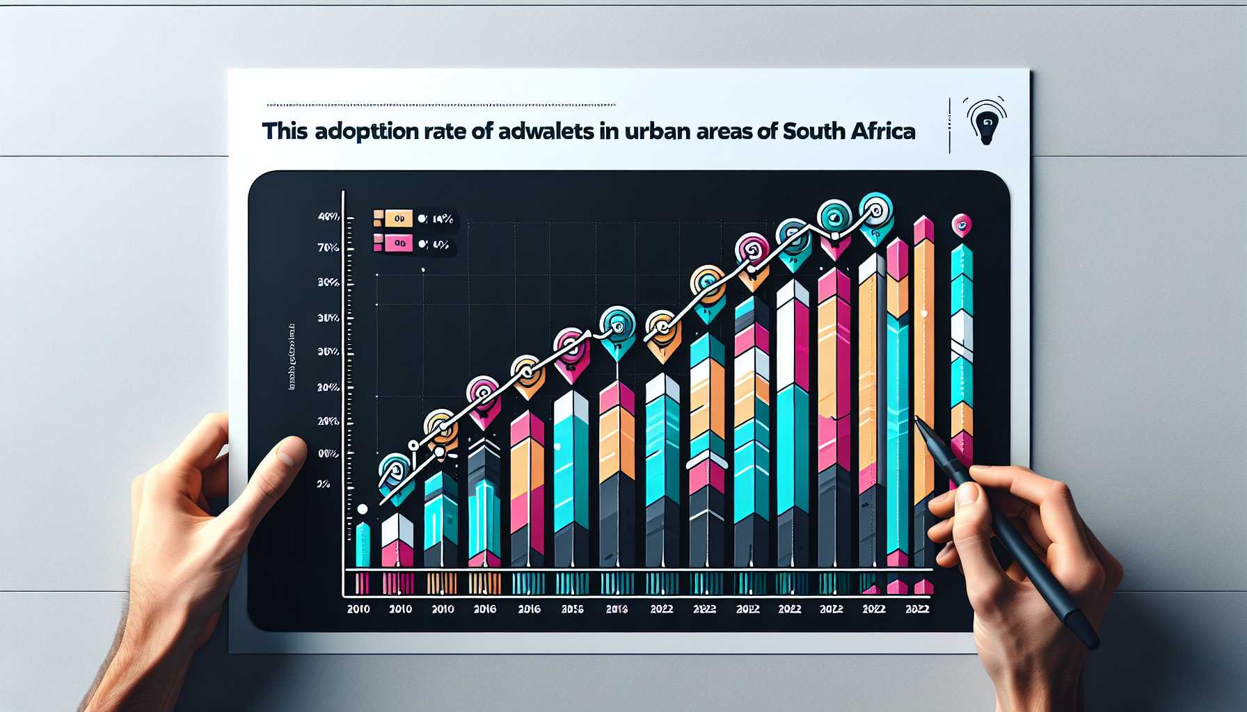 a graph showing the adoption rate of digital wallets in urban areas of South Africa