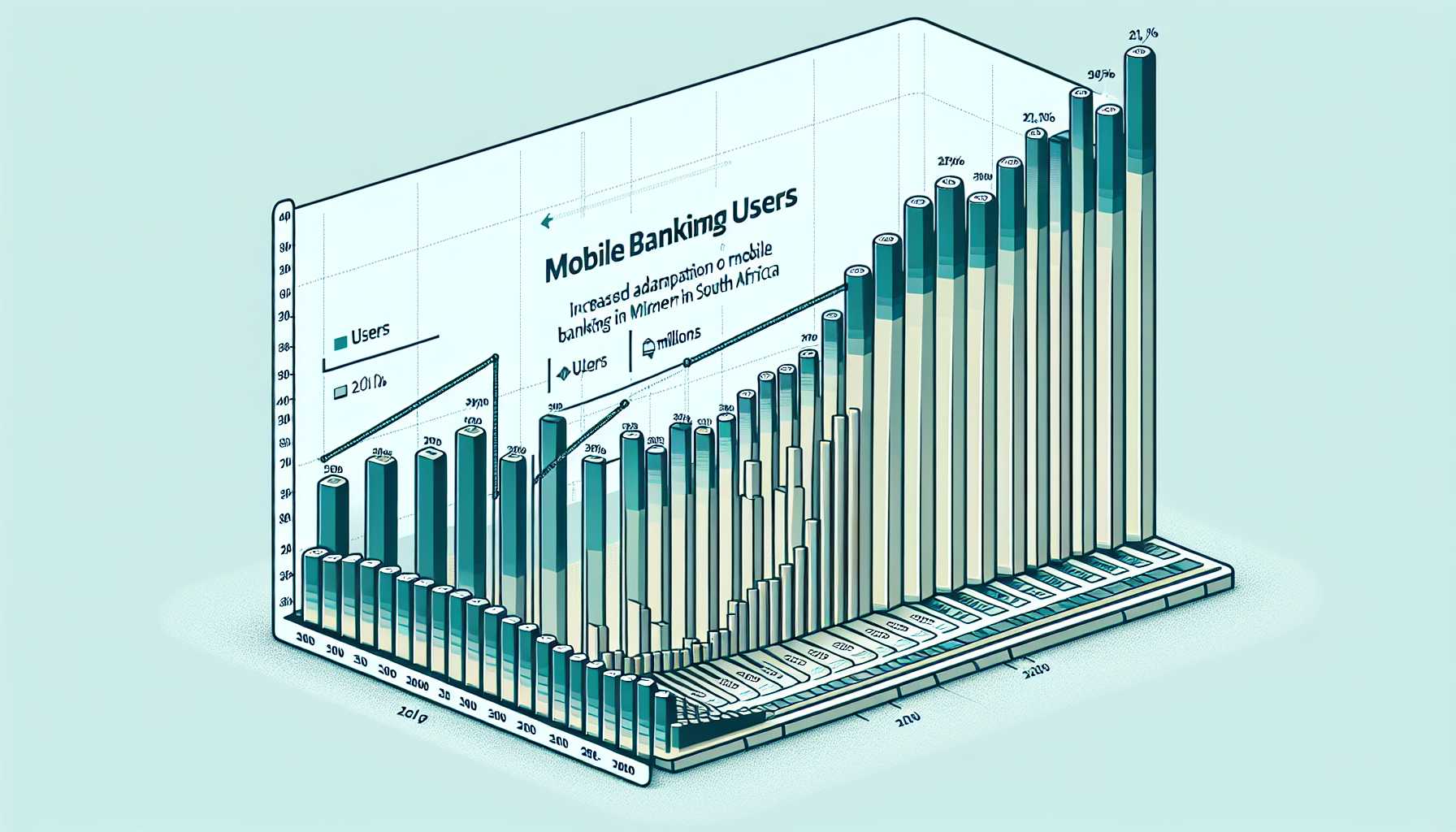 Growth of mobile banking users in South Africa