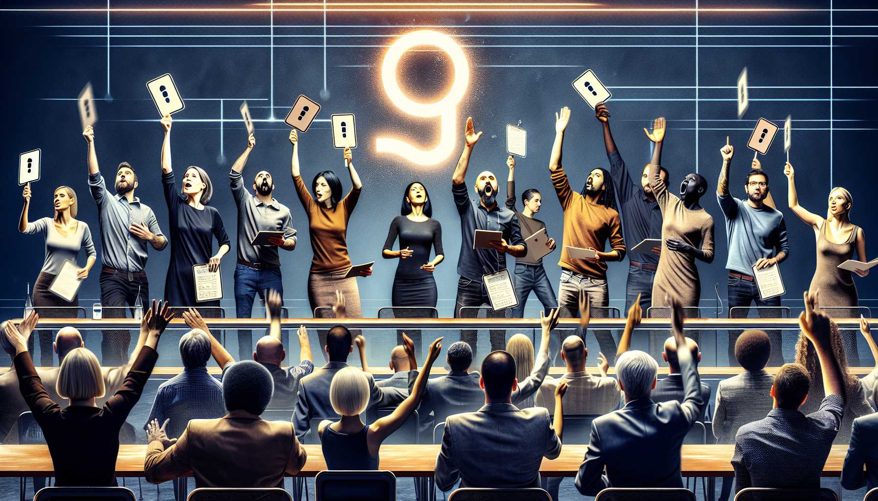 crowd of investors bidding in an auction with TikTok logo