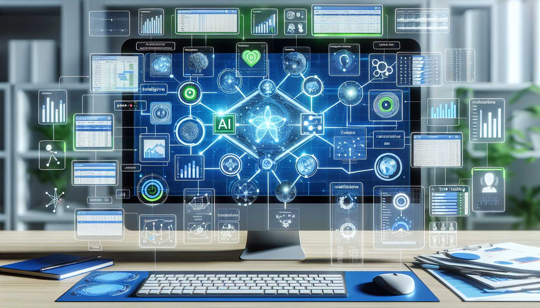 a representation of the Smartsheet software on a computer with AI integration