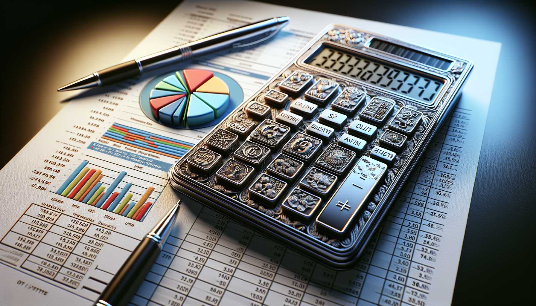 a calculator and budget report symbolizing cost-saving