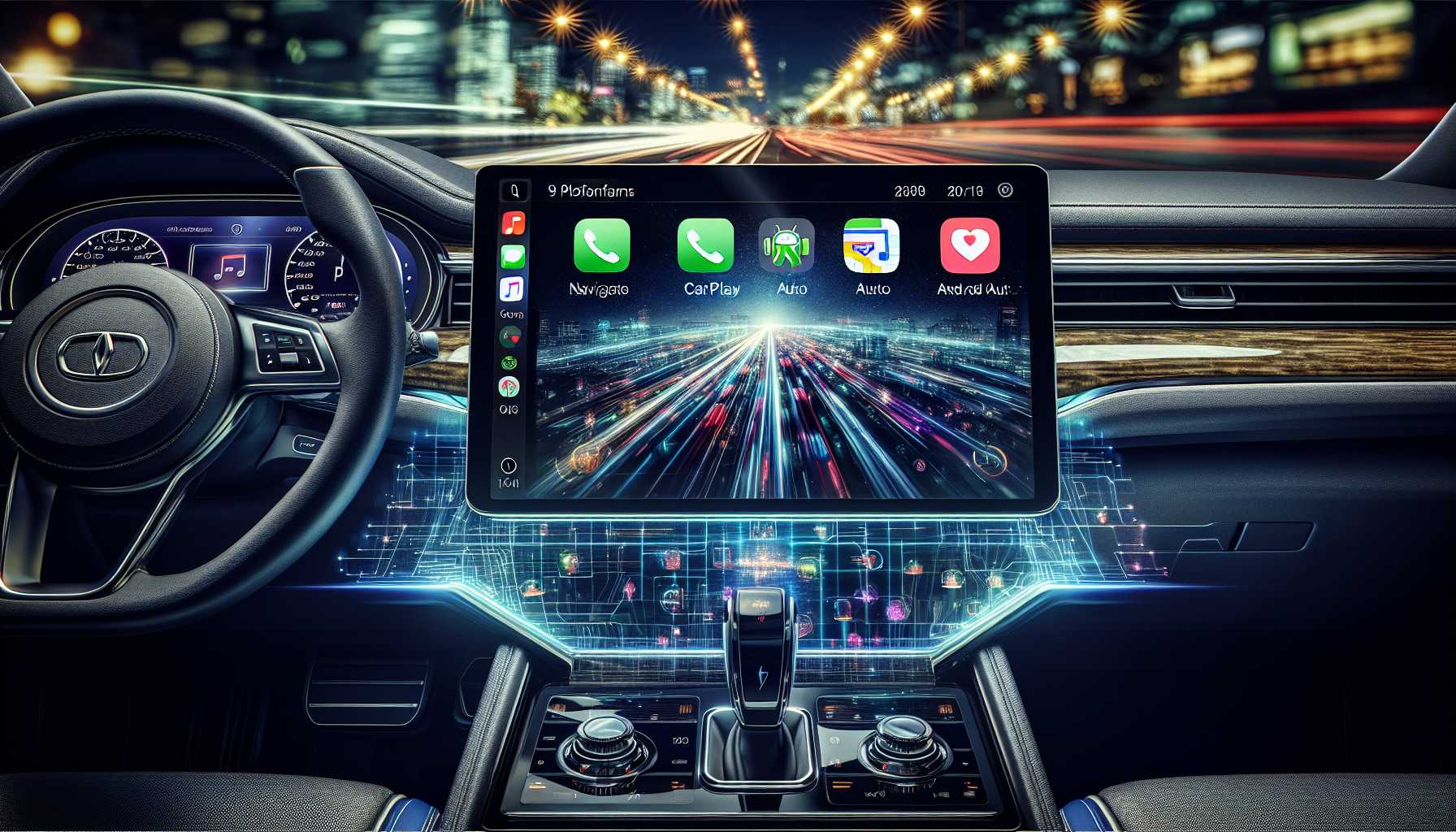 9-inch Wireless Car Display with Apple CarPlay and Android Auto on the screen