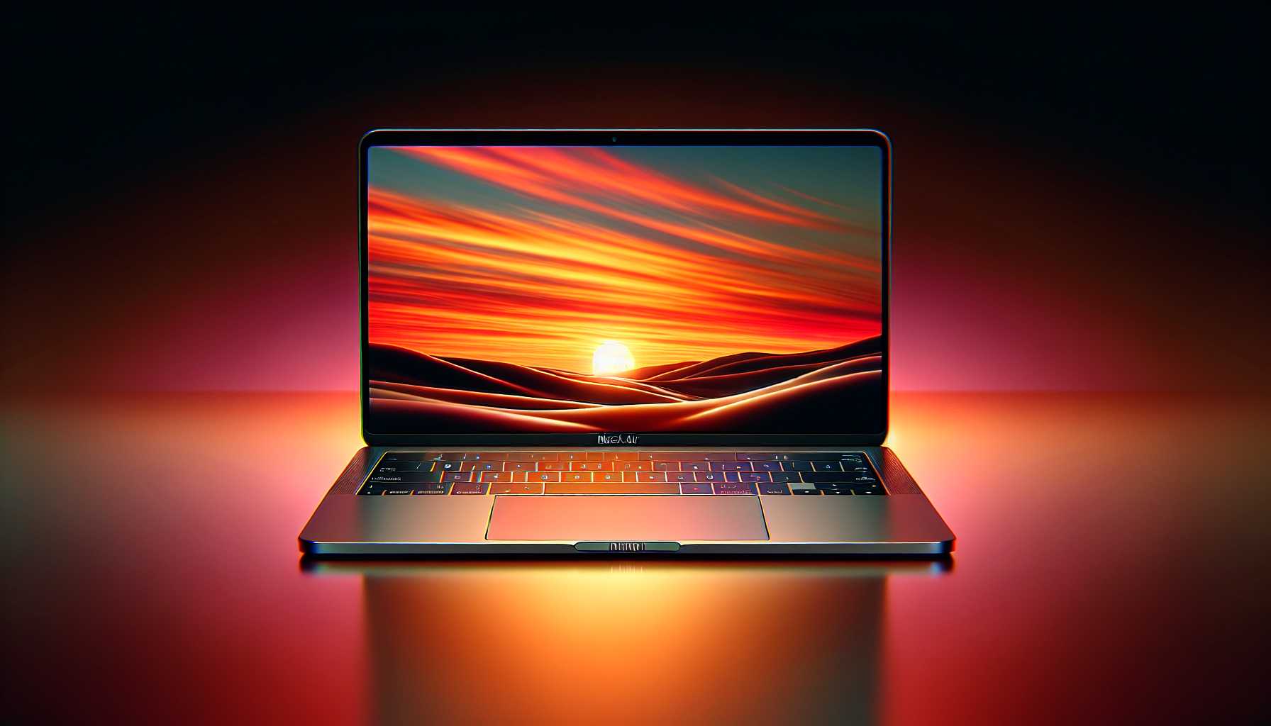 Apple M1 MacBook Air with a sunset in the background symbolizing its legacy