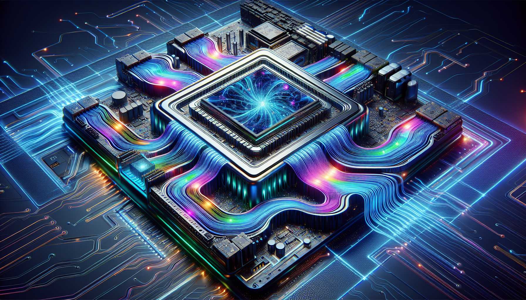 futuristic quantum computing processor by IonQ