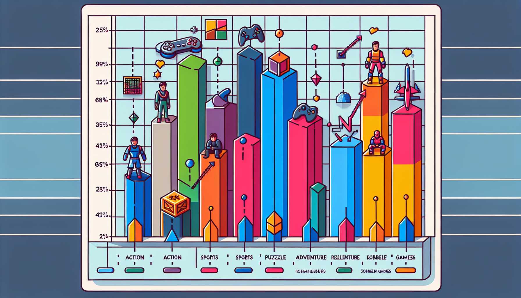 Graph of popular gaming genres on consoles in Australia