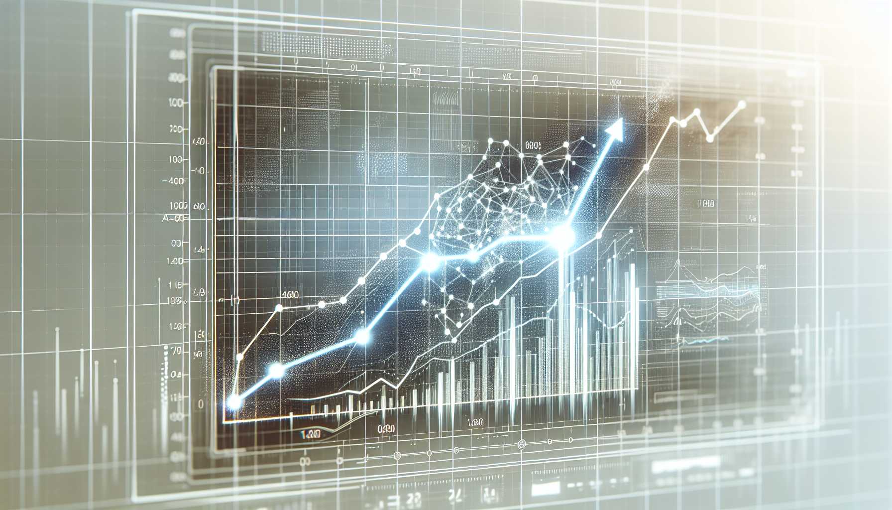 AI market growth forecast chart with upward trend