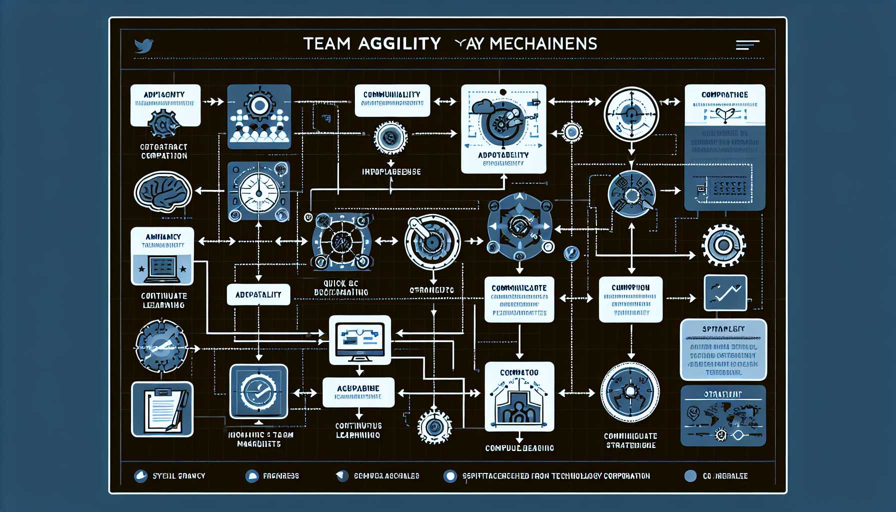 a flowchart depicting team agility mechanisms in a high-tech company