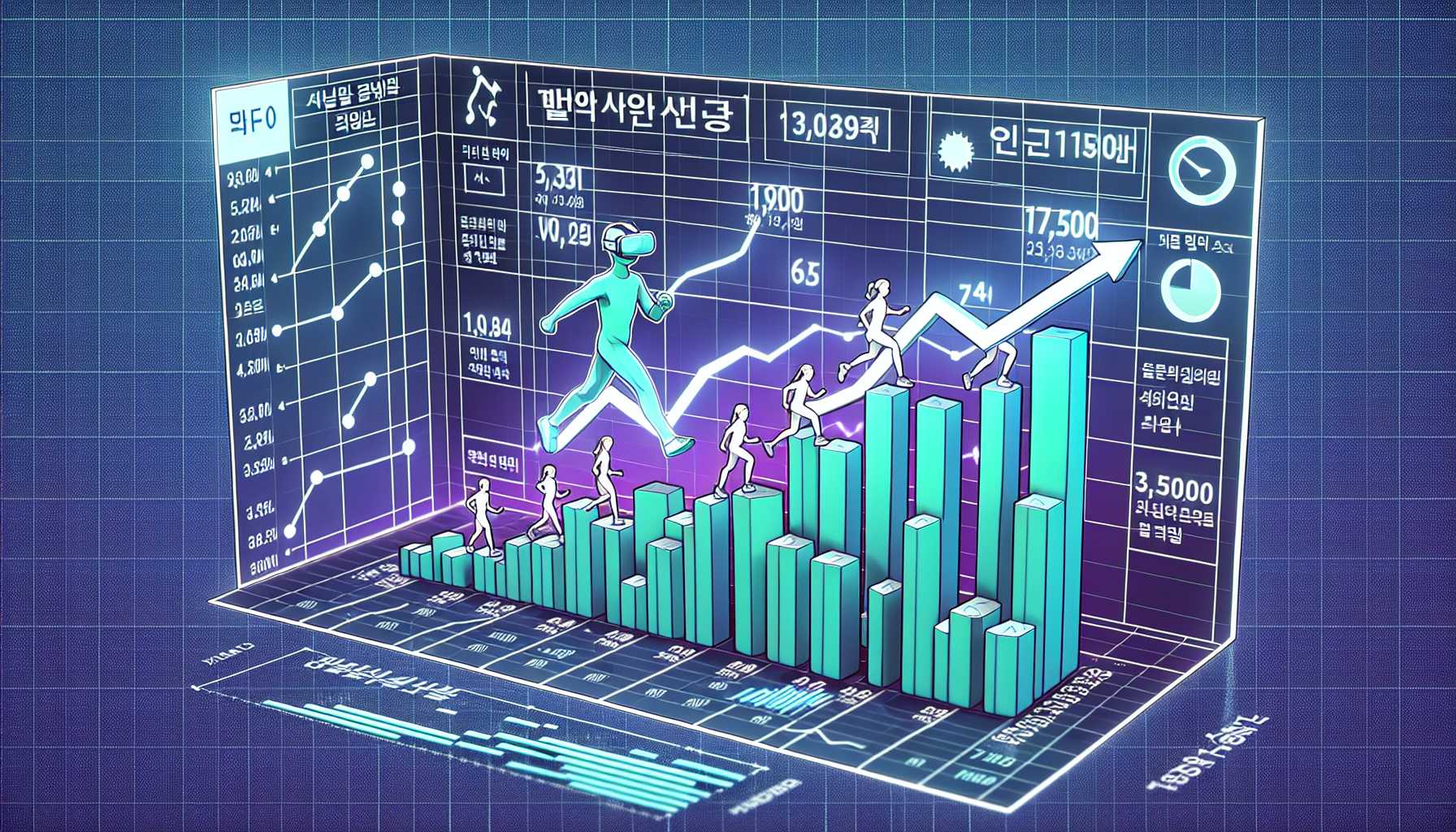 Graph depicting the increasing number of South Koreans using VR for exercise and fitness