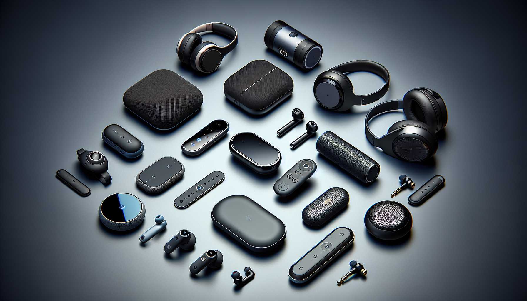 Assortment of audio devices from Bose, Jabra, and Amazon Echo