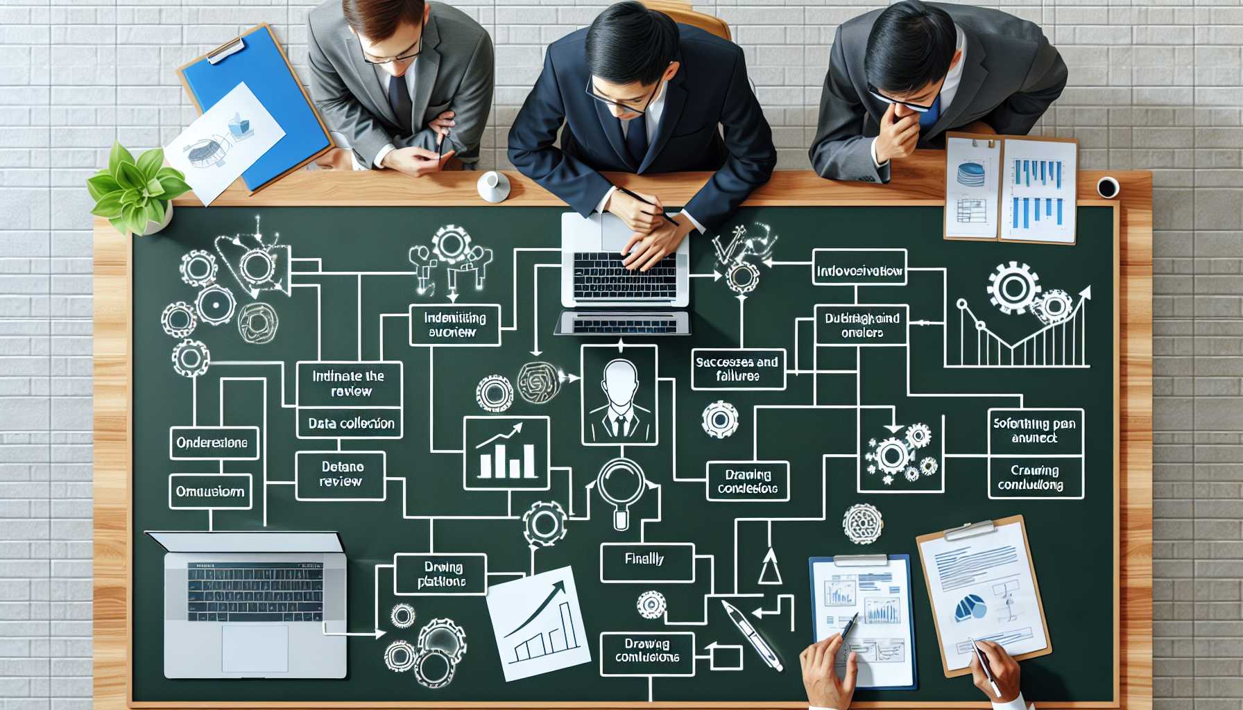 flowchart depicting the steps of post-mortem analysis in software project management