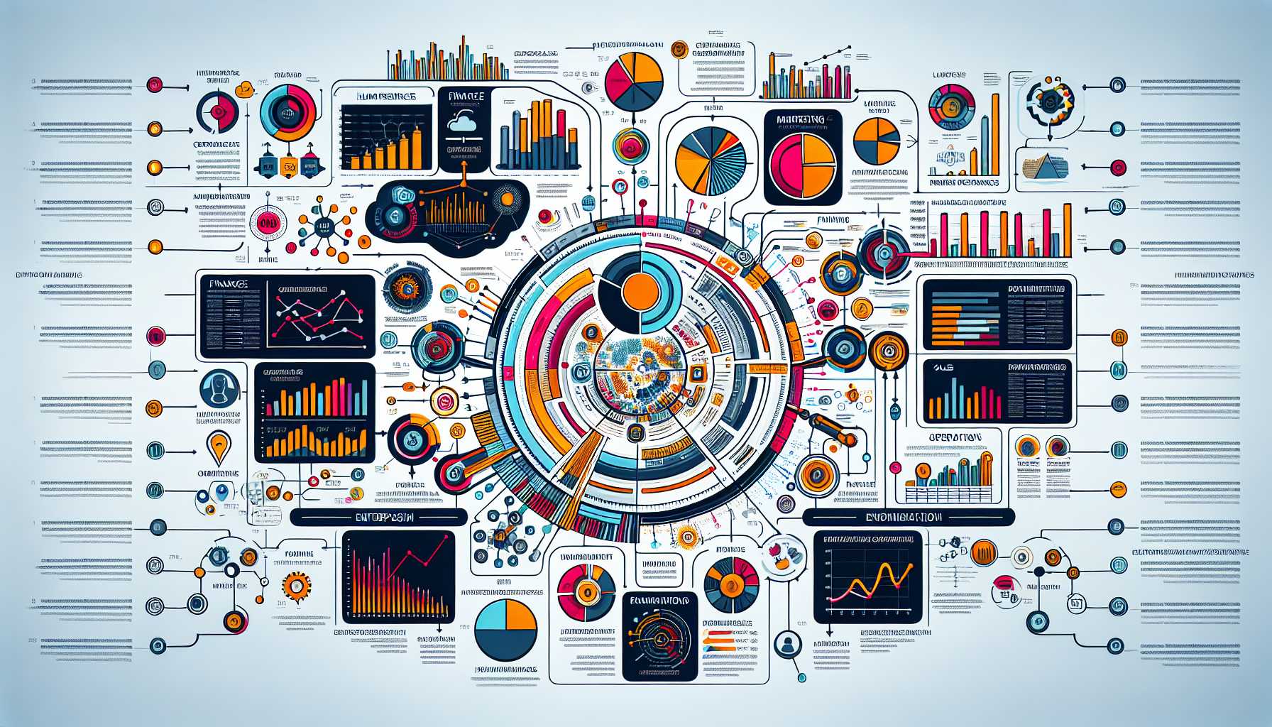 data analytics visualization representing different enterprise functions