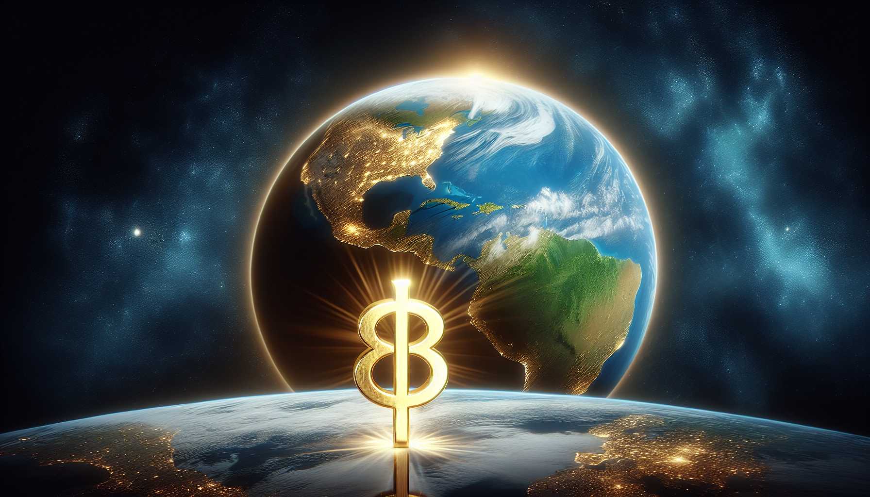 a glowing gold fund symbolizing impact investing against a planet Earth background