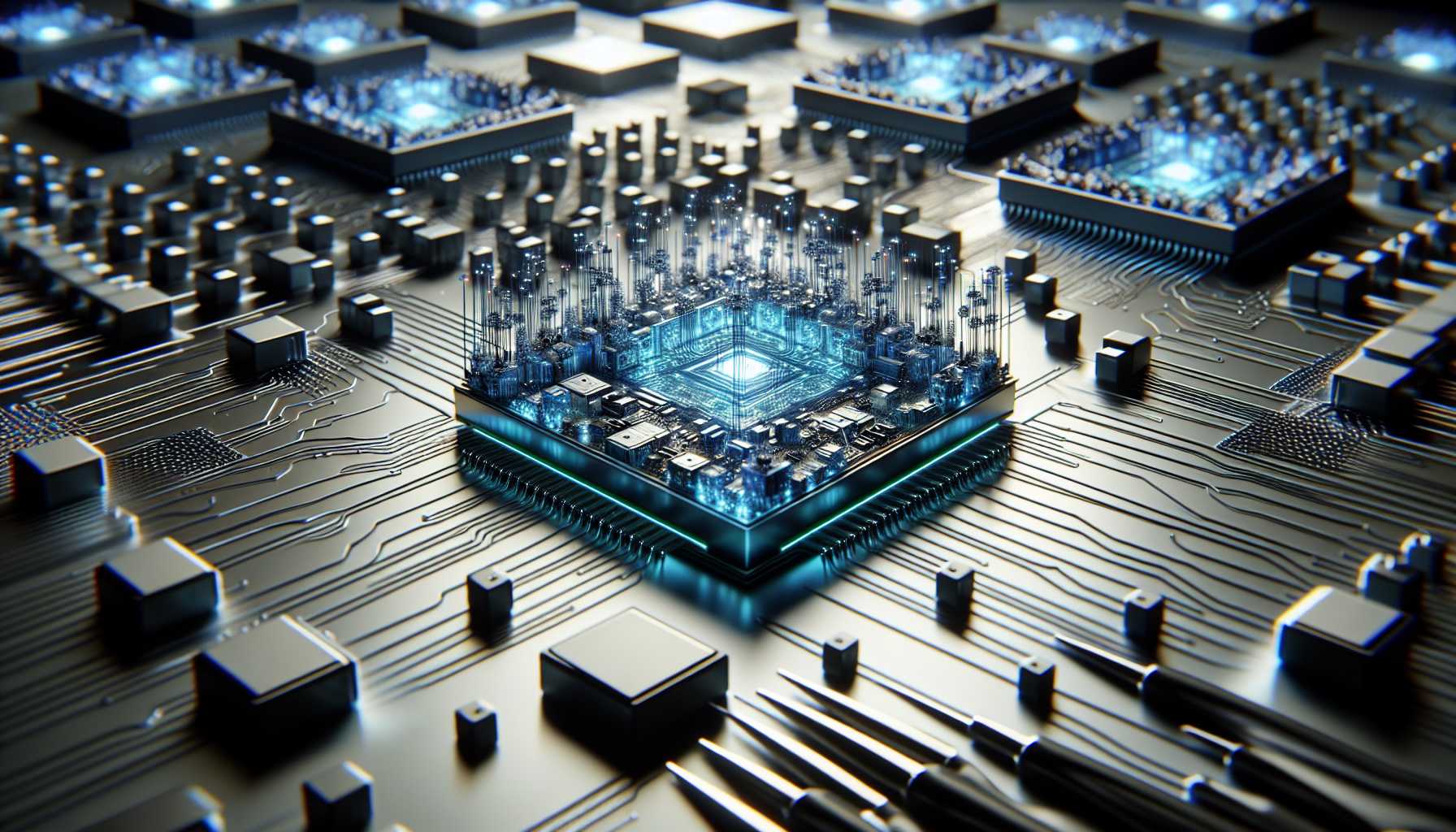 high-tech AI microchips