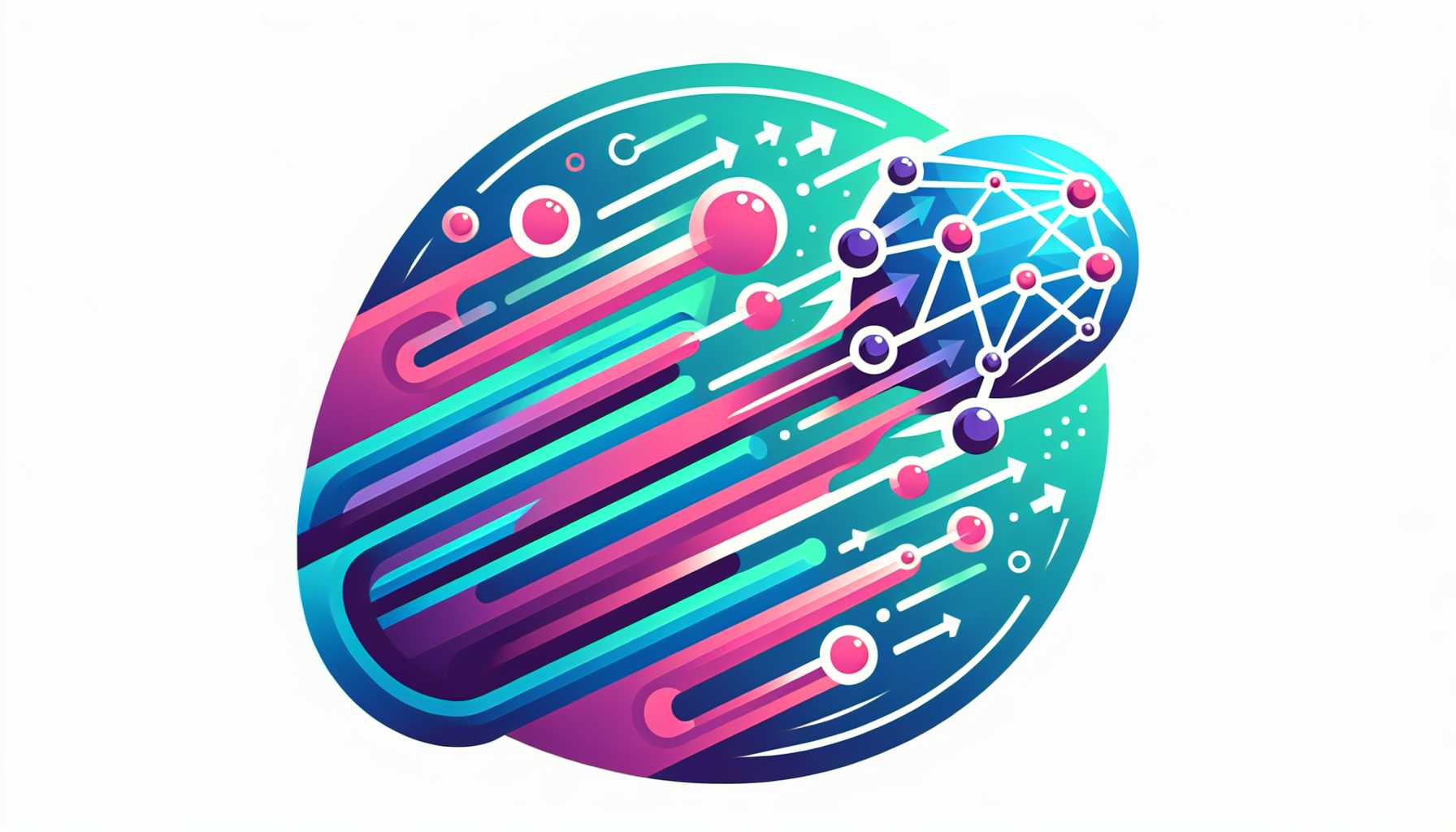 Fastly logo with abstract depiction of fast content delivery network