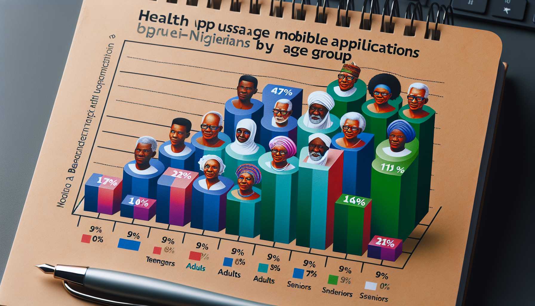 Percentage of Nigerians using mobile health apps