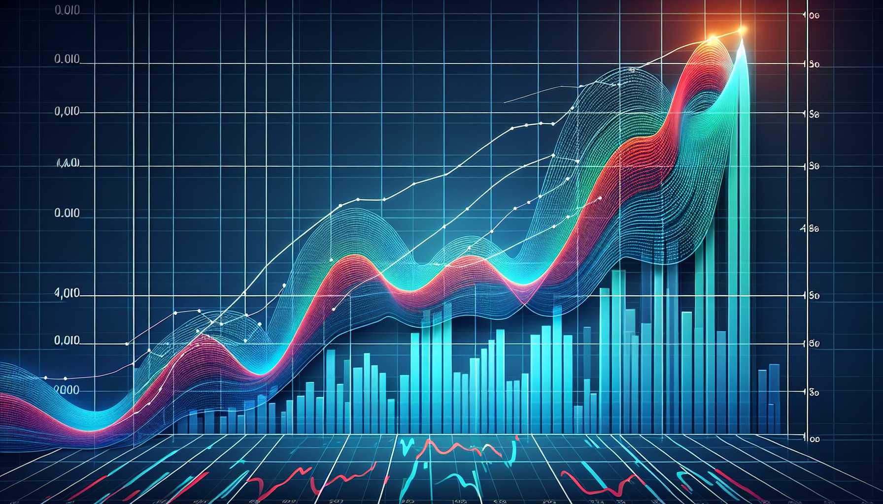 Stock market graph showing a parabolic increase