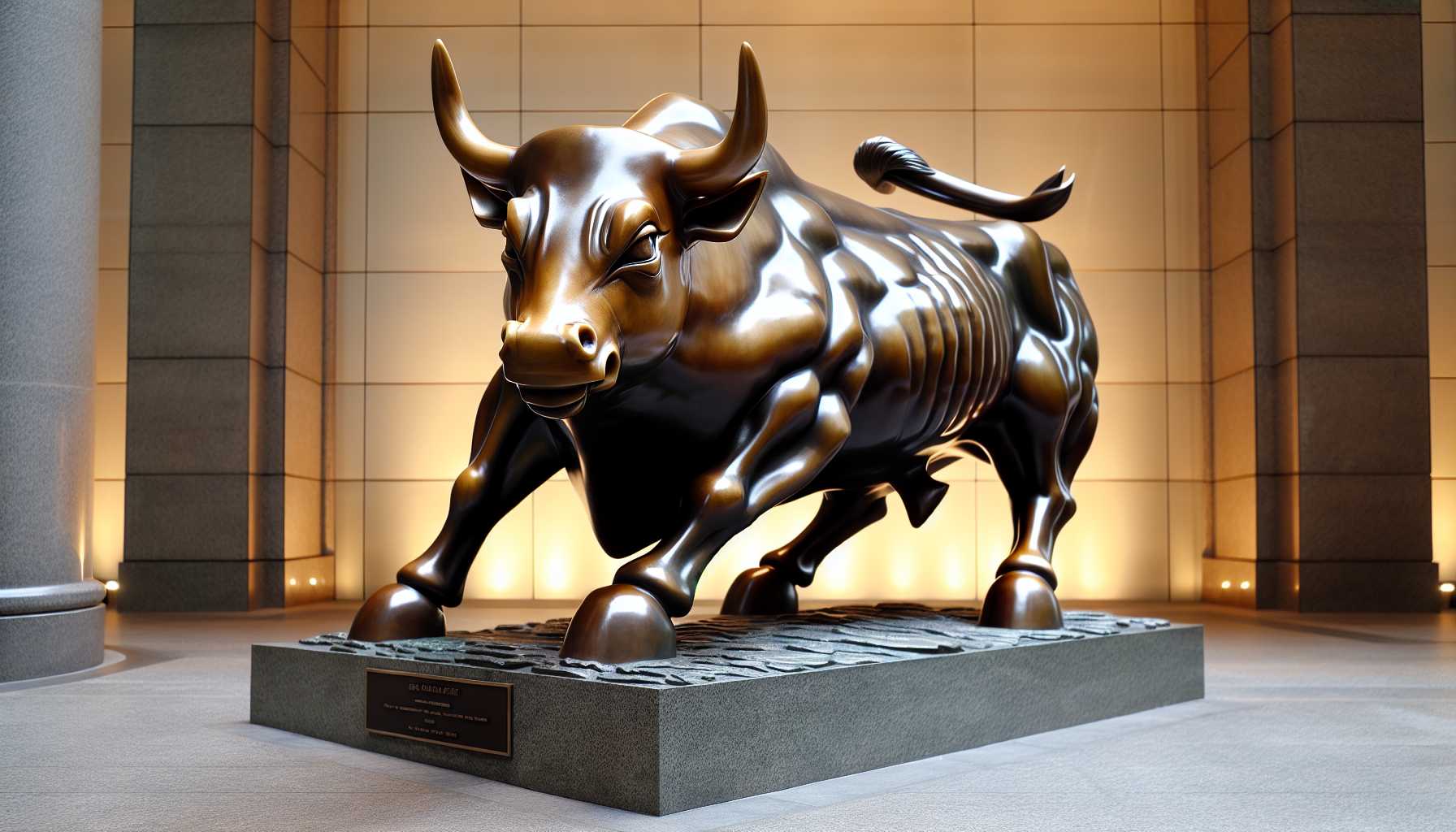 Bull statue representing a bull market