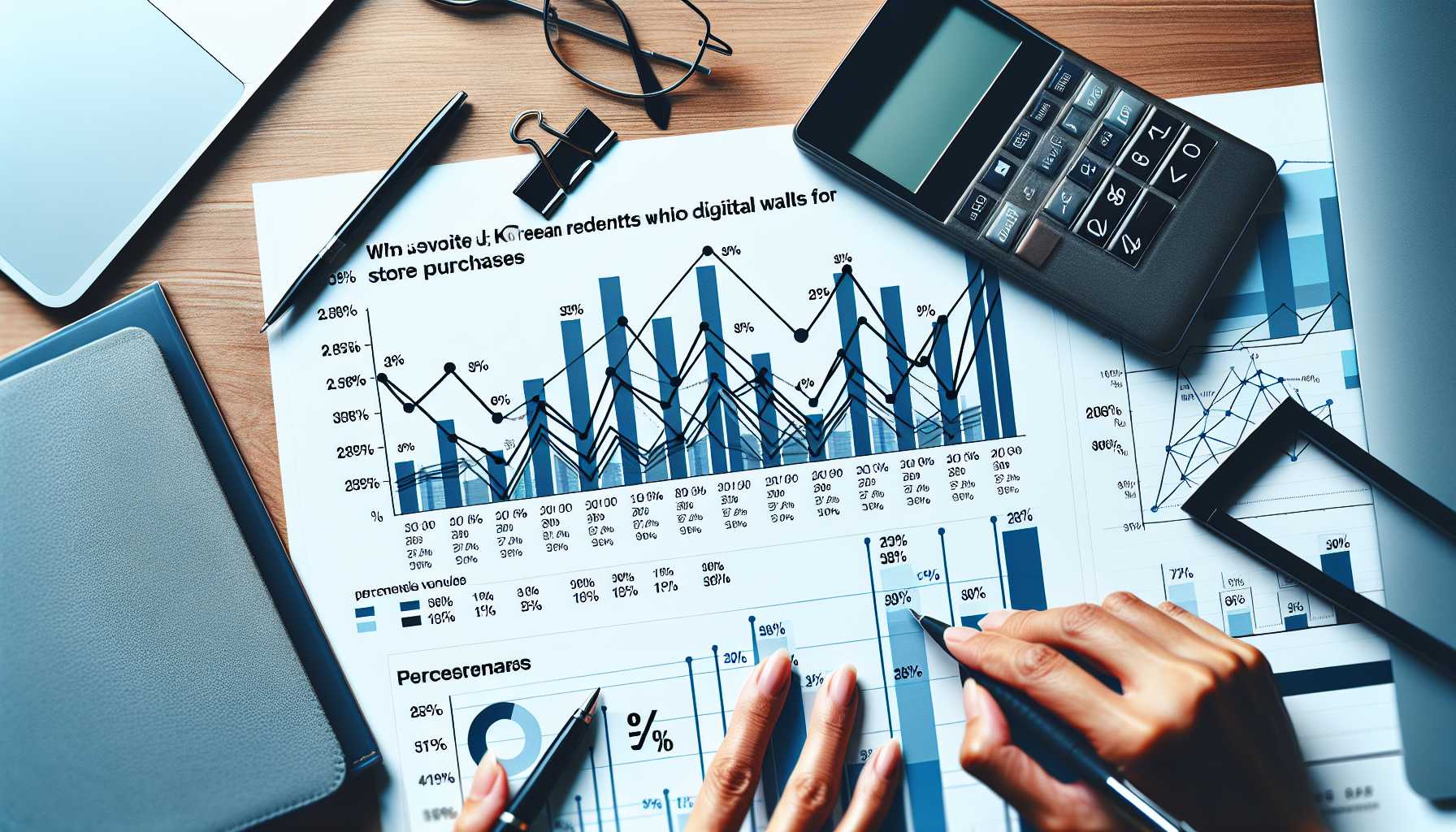 Graph showing the percentage of South Koreans who use digital wallets for in-store purchases
