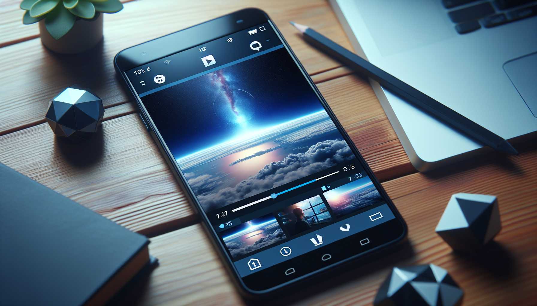 a full-screen vertical video player interface on a smartphone with Facebook logo