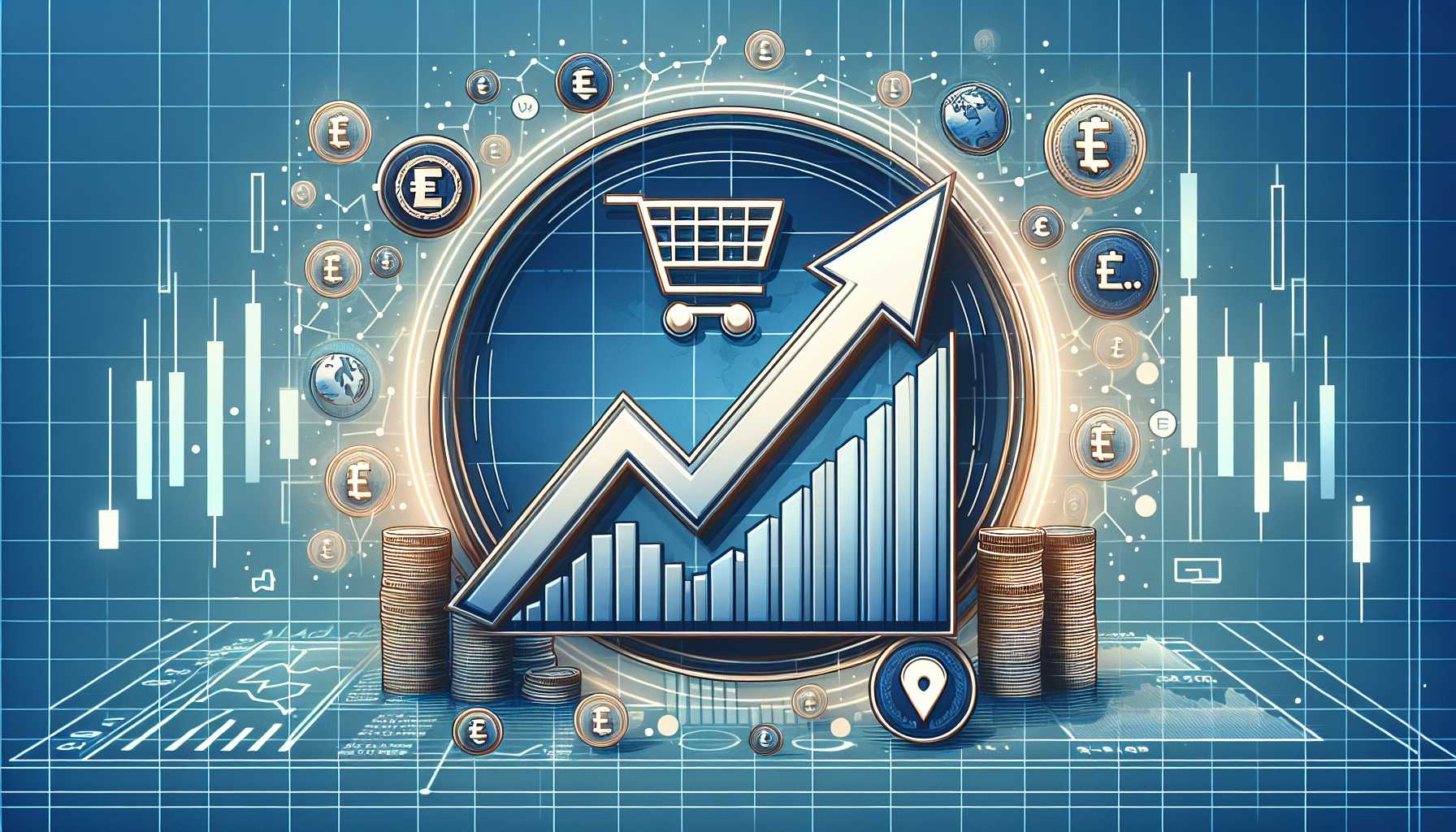 illustration of the Dow Jones index with Amazon as a rising stock