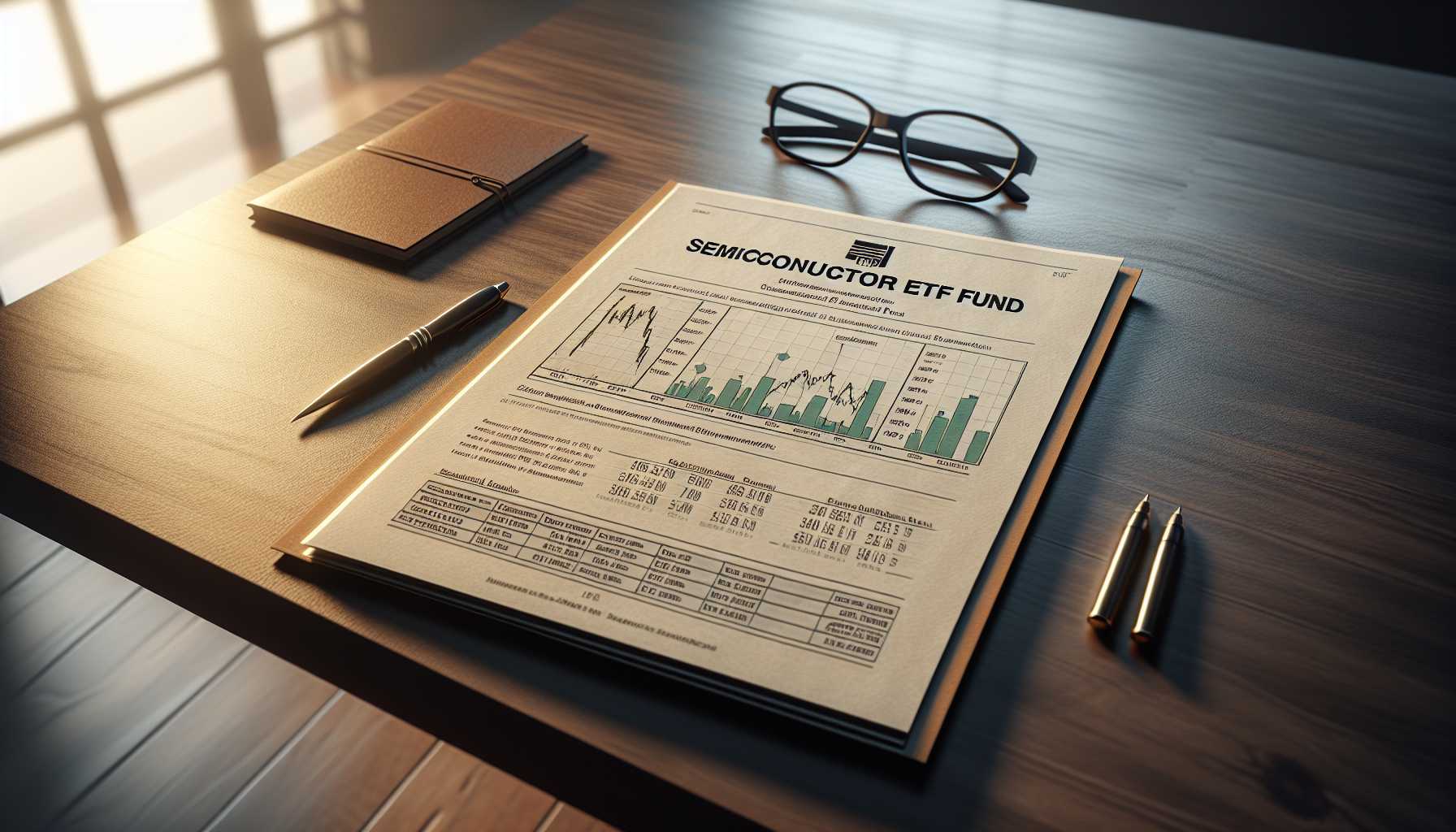 image of a semiconductor ETF fund documentation on a table