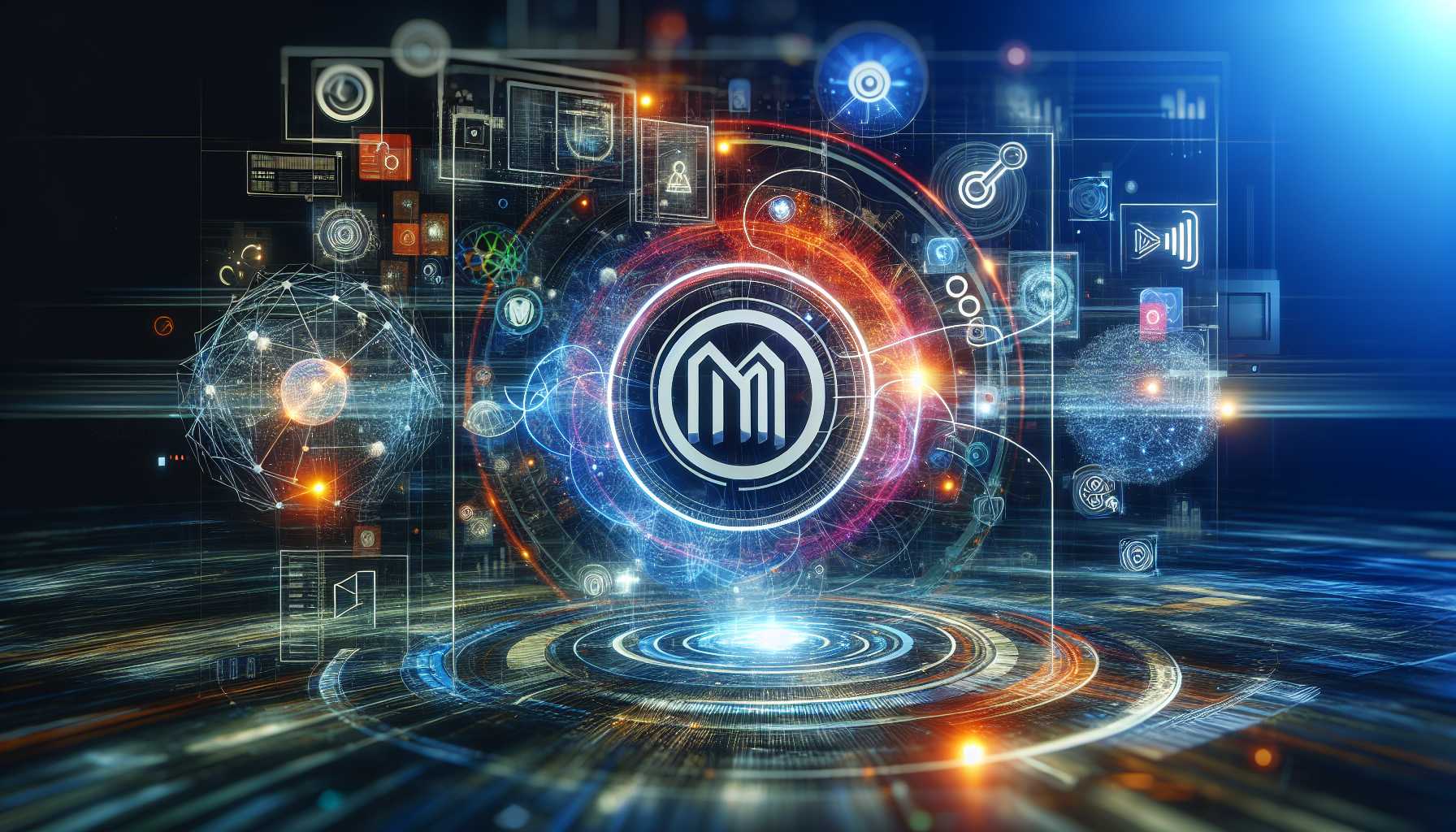 Meta Platforms logo combined with augmented reality visuals