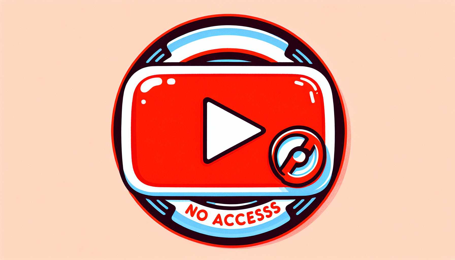 YouTube's logo with a 'no access' sign directed at OpenAI