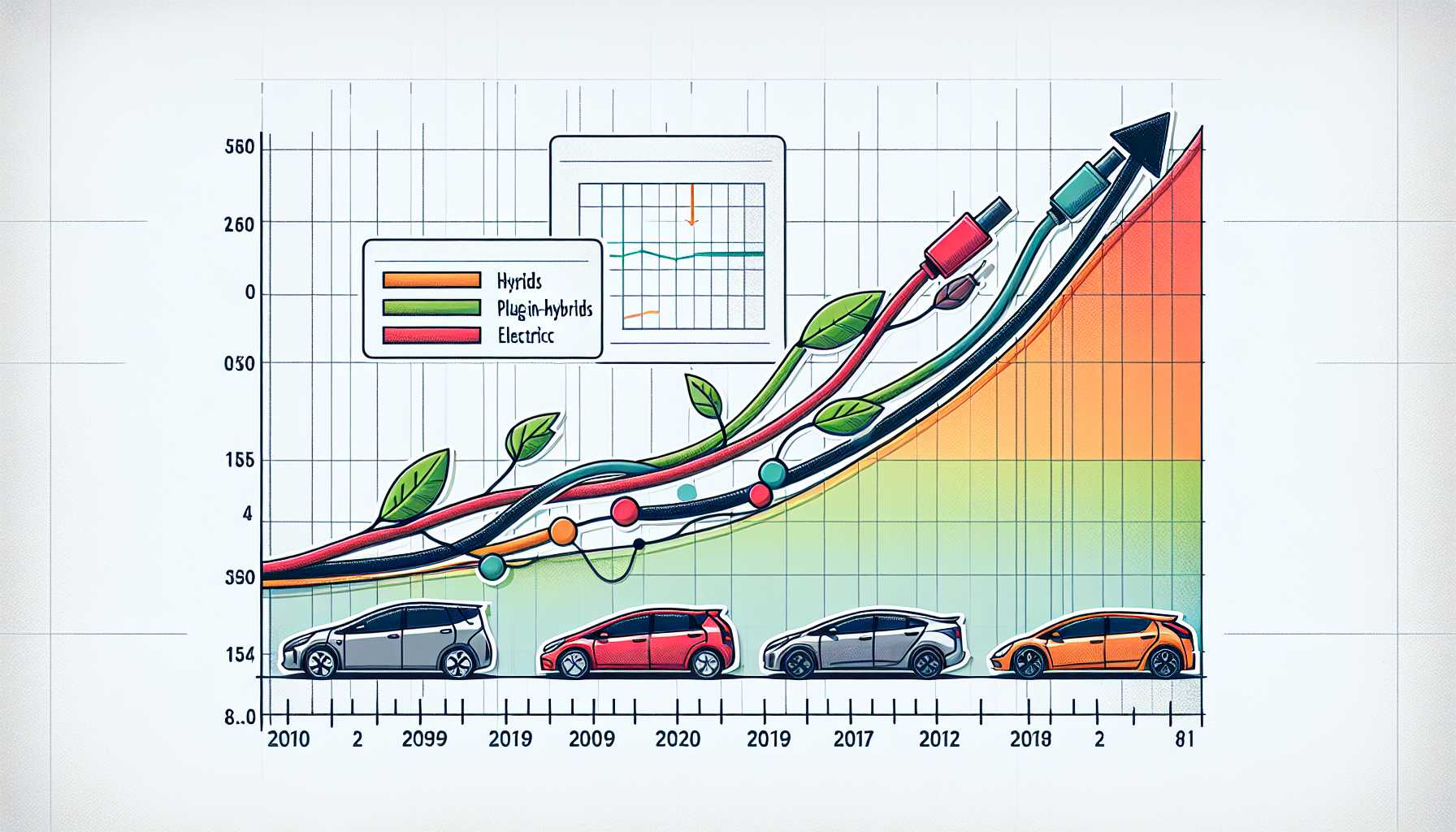 Graph showing the growth of electric vehicle ownership in Norway