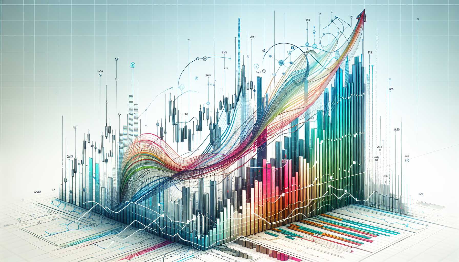 a stock market chart showing momentum growth with upward trend