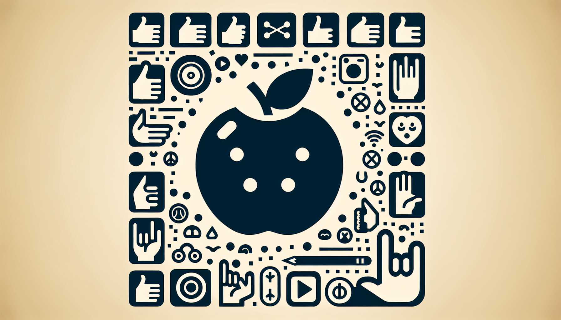 Apple TV logo with hand gestures icons around it