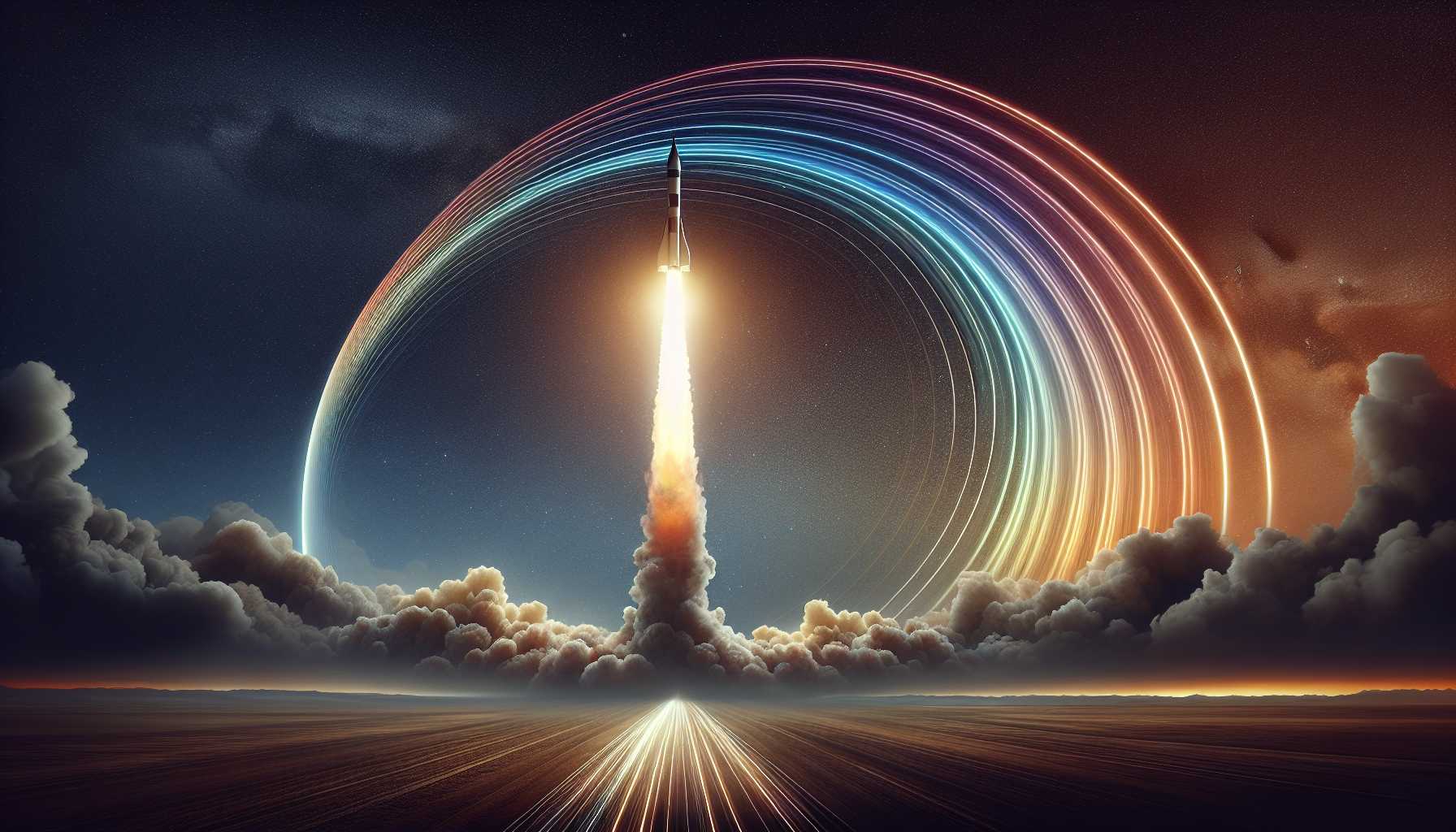AI concept rocket launch symbolizing parabolic growth
