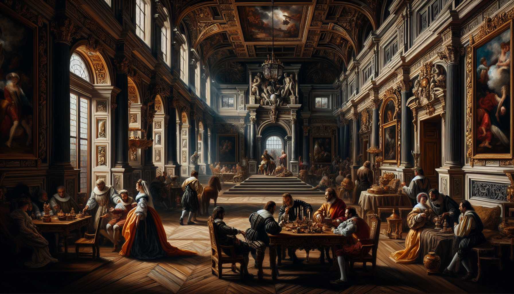 beautiful works of Caravaggio in a grandiose Netflix series scene