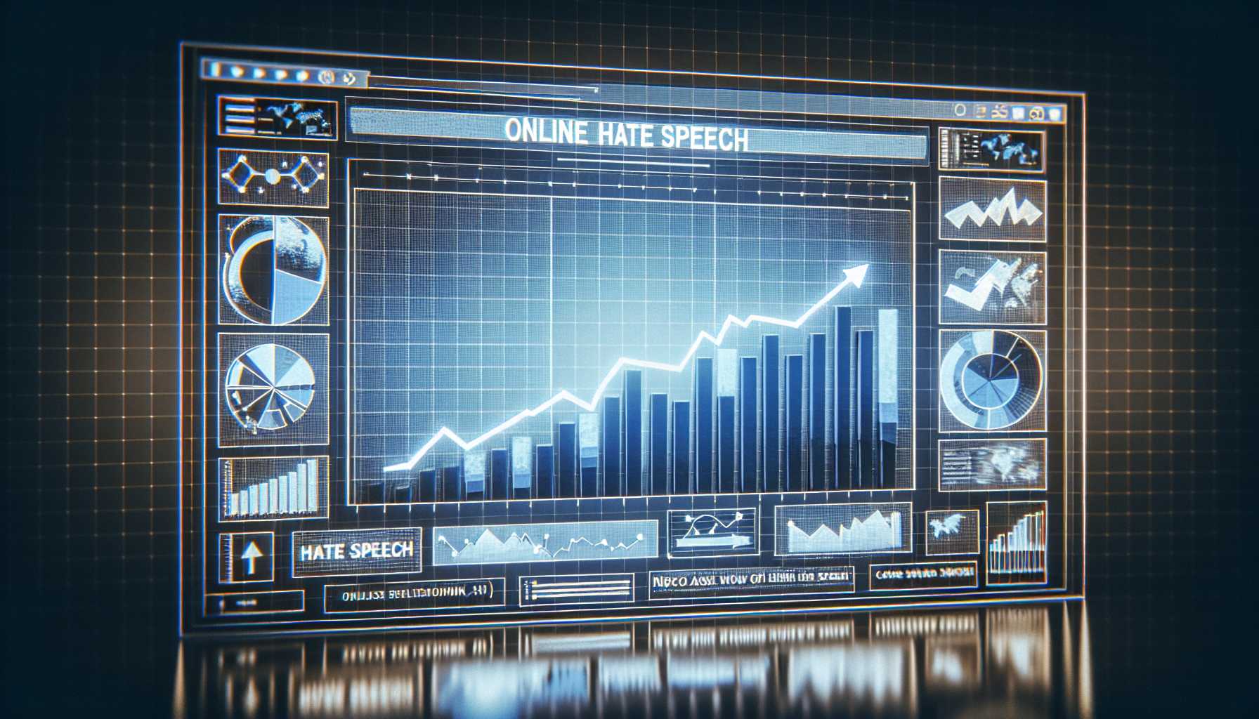 Digital report showing graphs of increased hate speech online