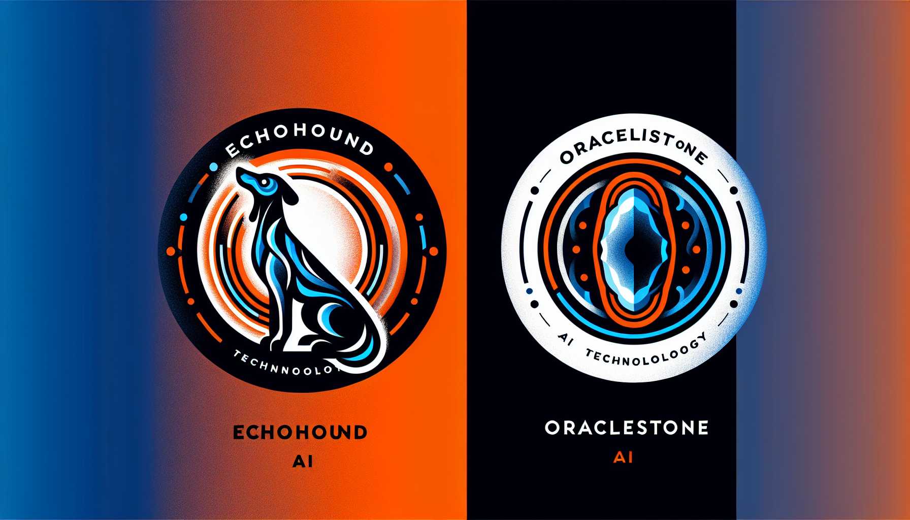 contrast between two AI technology company logos, SoundHound AI and Palantir