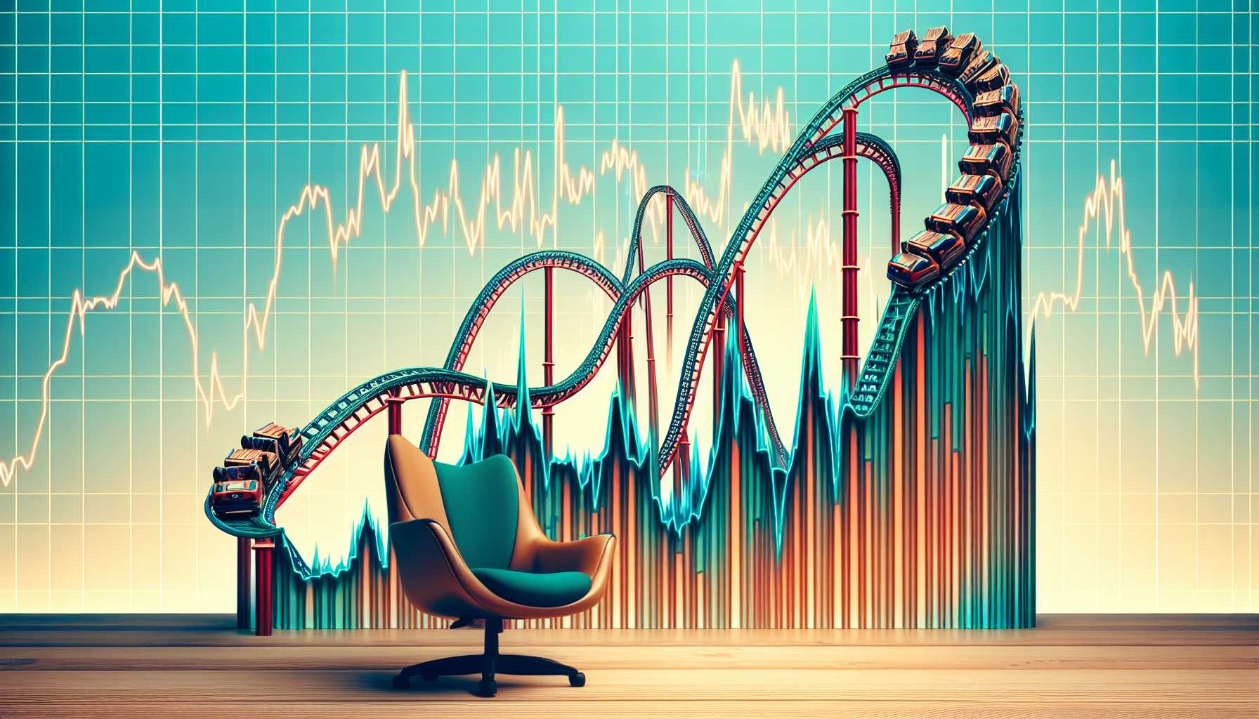 rollercoaster stock chart showing Trump Media & Technology Group's stock fluctuations