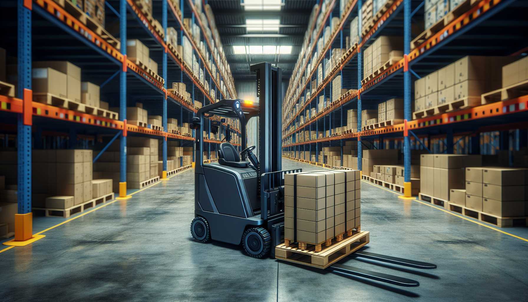 automated robotic forklift in a warehouse