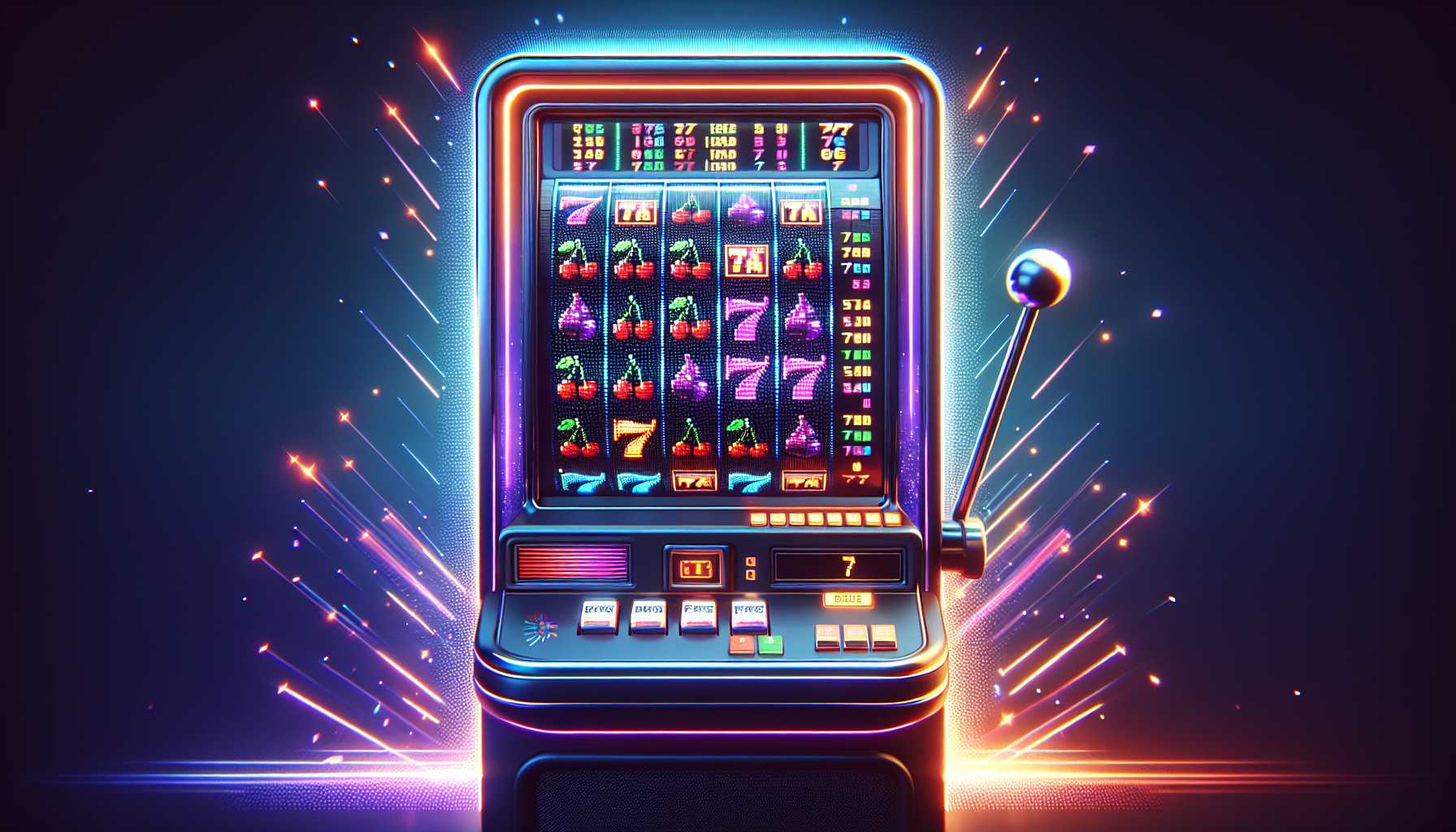 Virtual slot machine with colorful symbols