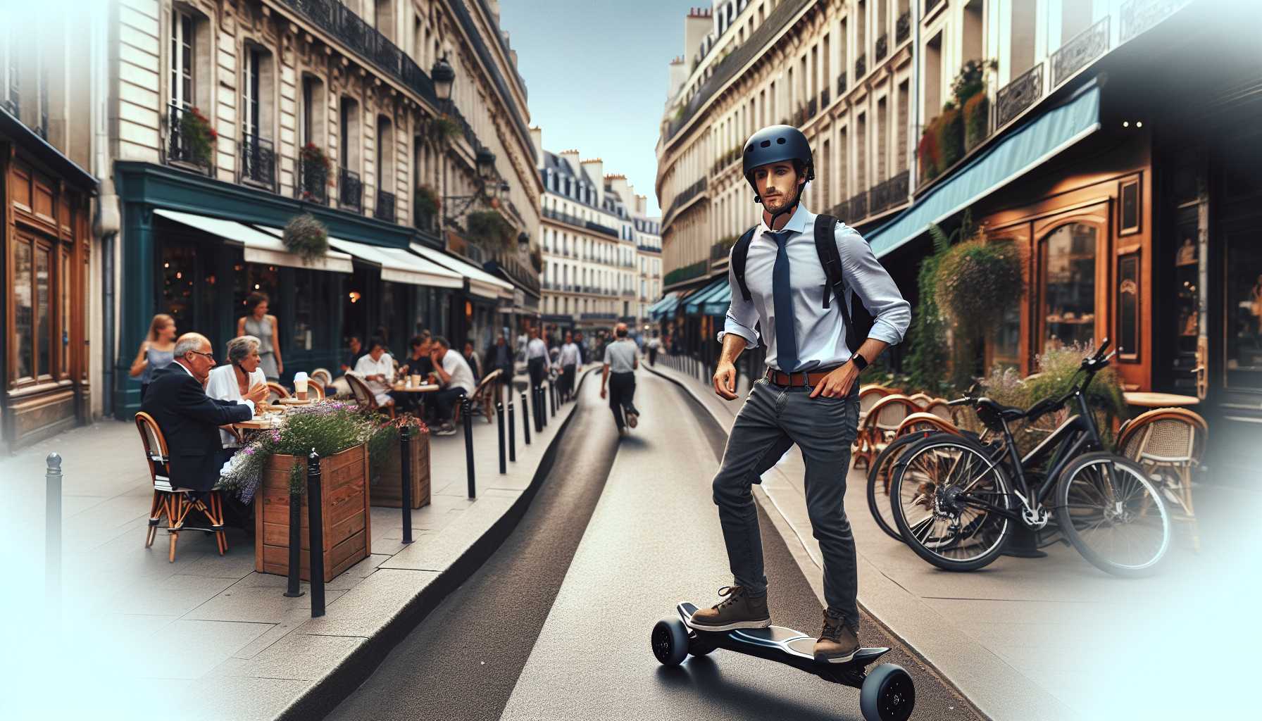 Electric skateboard used for commuting in France