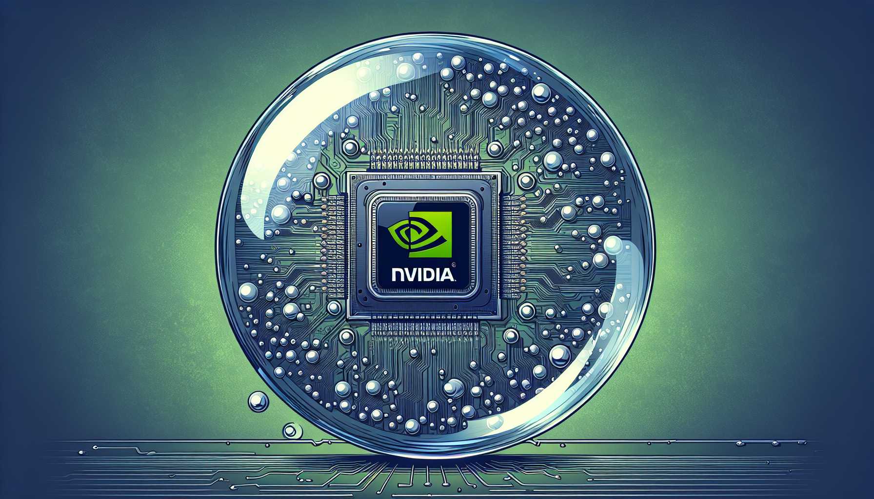 illustration of a tech bubble with Nvidia logo