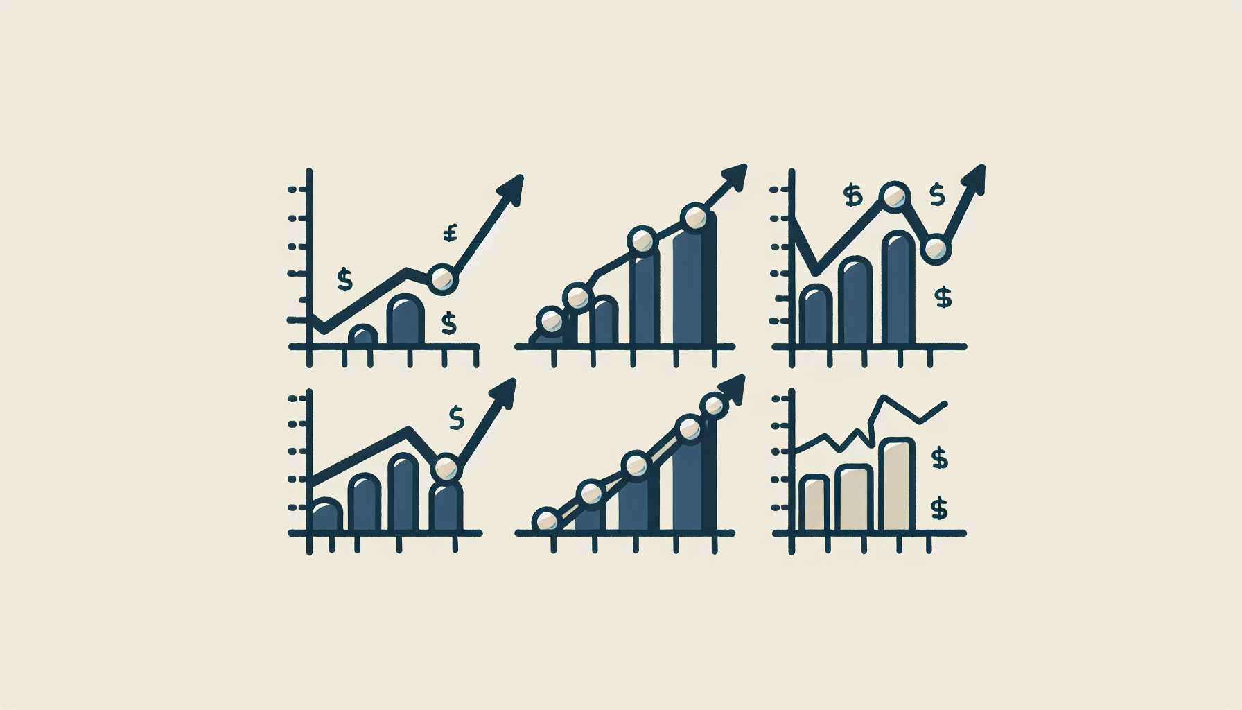 clipart of economic graphs showing inflation and stagflation trends