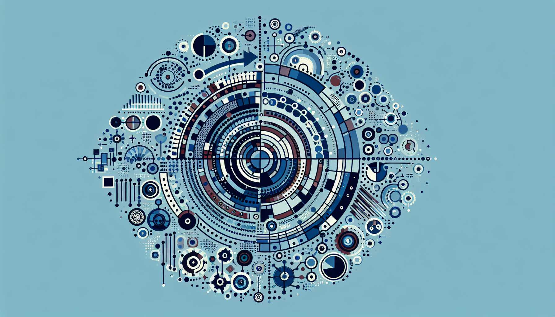 abstract depiction of advanced market segmentation with interconnected segments and data analytics