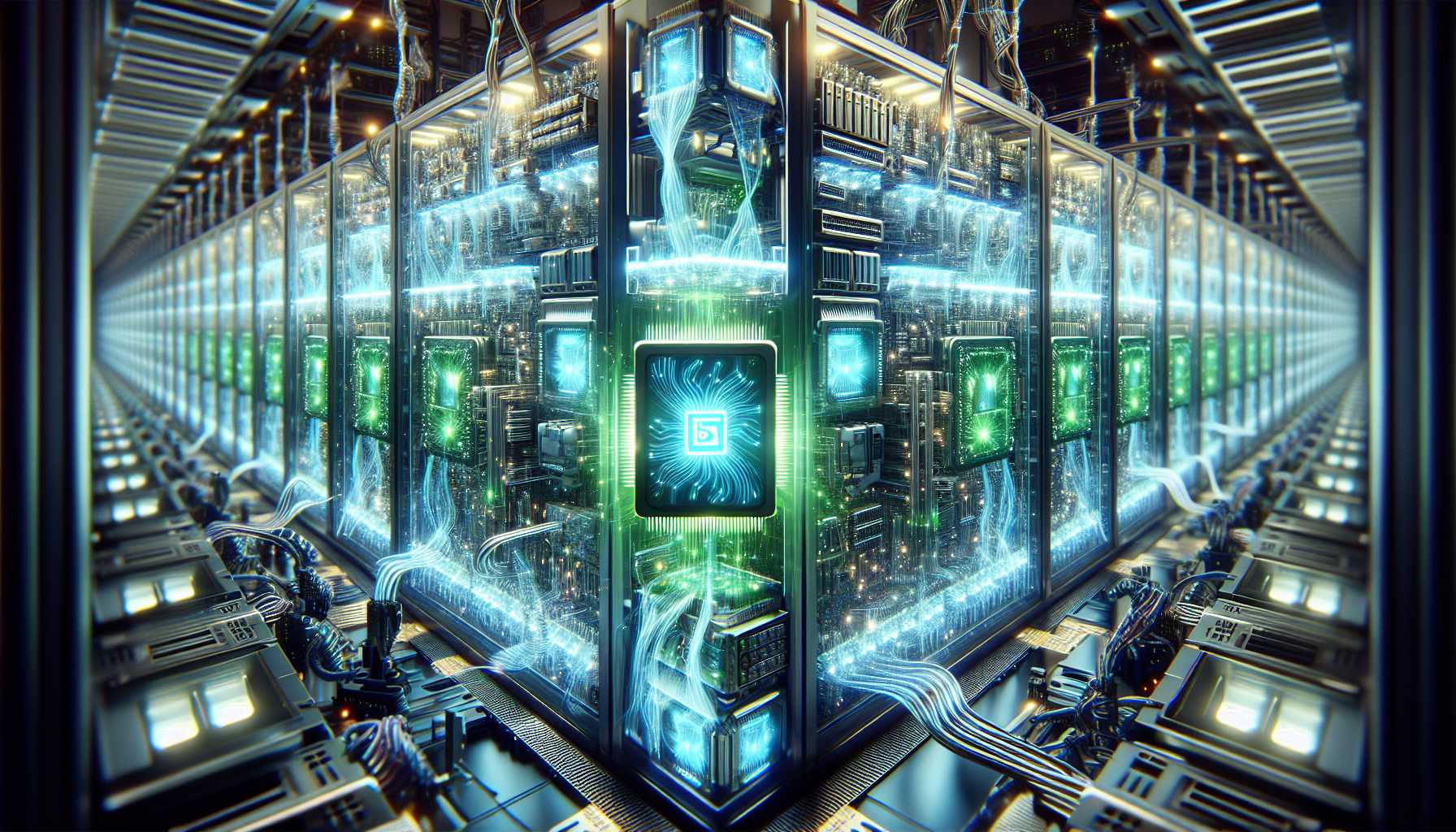 Nvidia and Marvell Technology's AI chips powering a data center concept