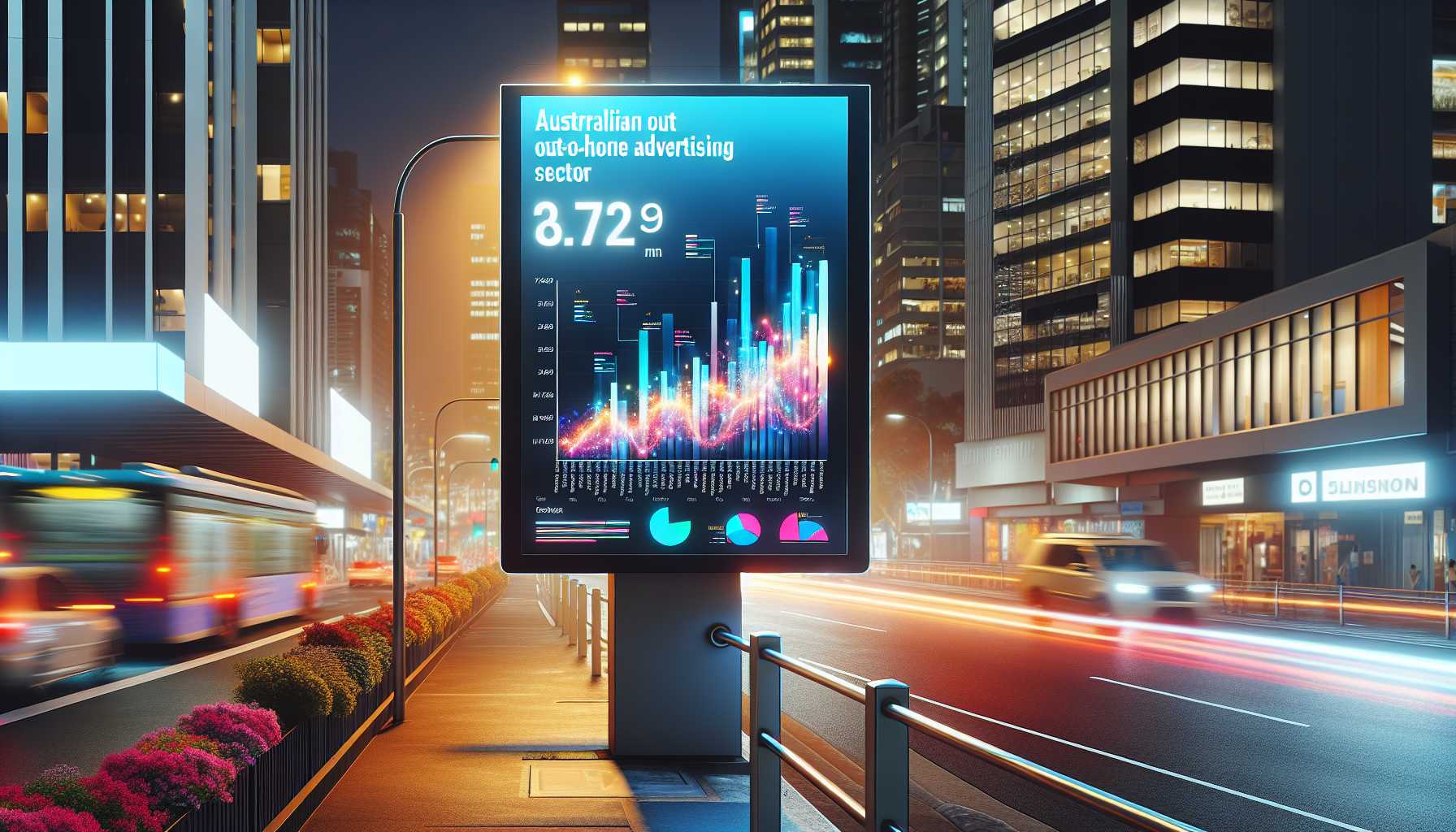 digital billboard showcasing growth of Australian Out-of-Home advertising sector