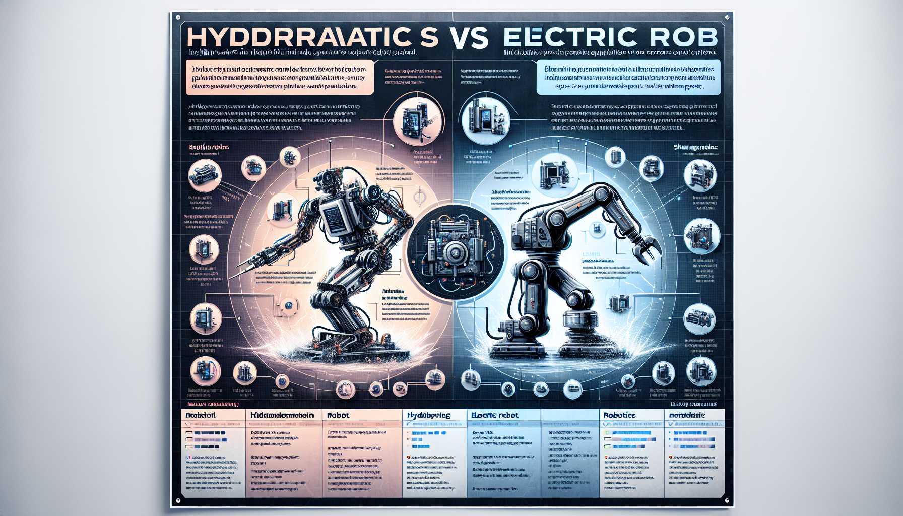 Hydraulic versus electric system comparison in robotics