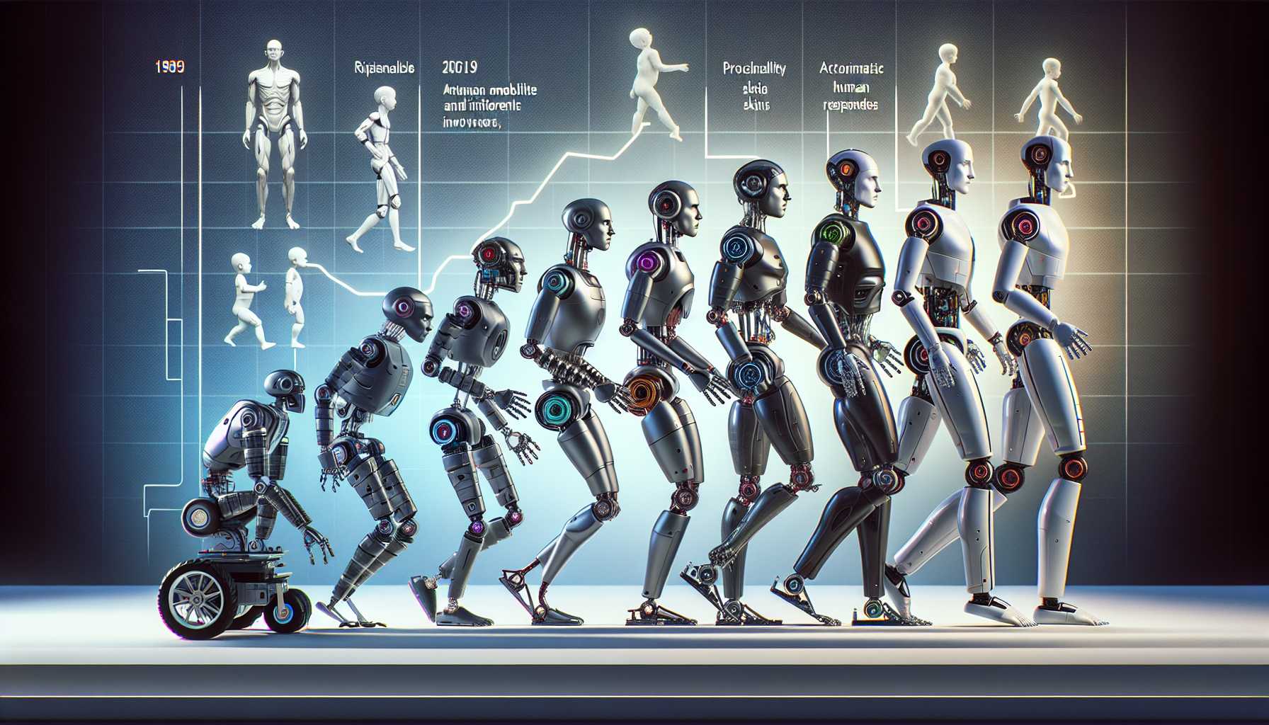 Evolution of humanoid robots with various models from different companies